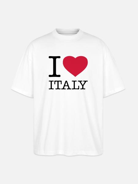 I LOVE ITALY Italien - Stanley/Stella Oversized Unisex Organic T-shirt Blaster 2.0 - white