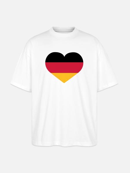 Deutschland Herz | Herz | Heart - Stanley/Stella Oversized Unisex Organic T-shirt Blaster 2.0 - white