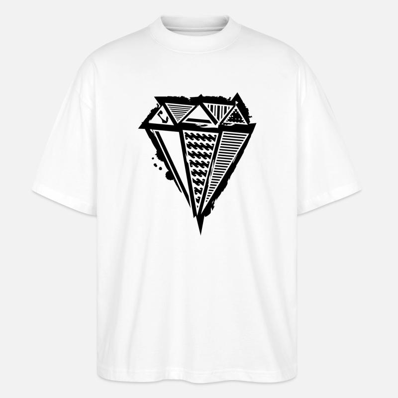 Diamant Graffiti - Stanley/Stella Oversized Unisex Bio T-Shirt Blaster 2.0 - Weiß