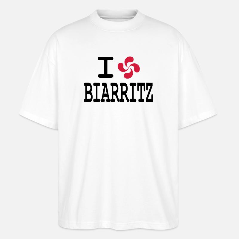 ich liebe Biarritz - lauburu - Stanley/Stella Oversized Unisex Bio T-Shirt Blaster 2.0 - Weiß