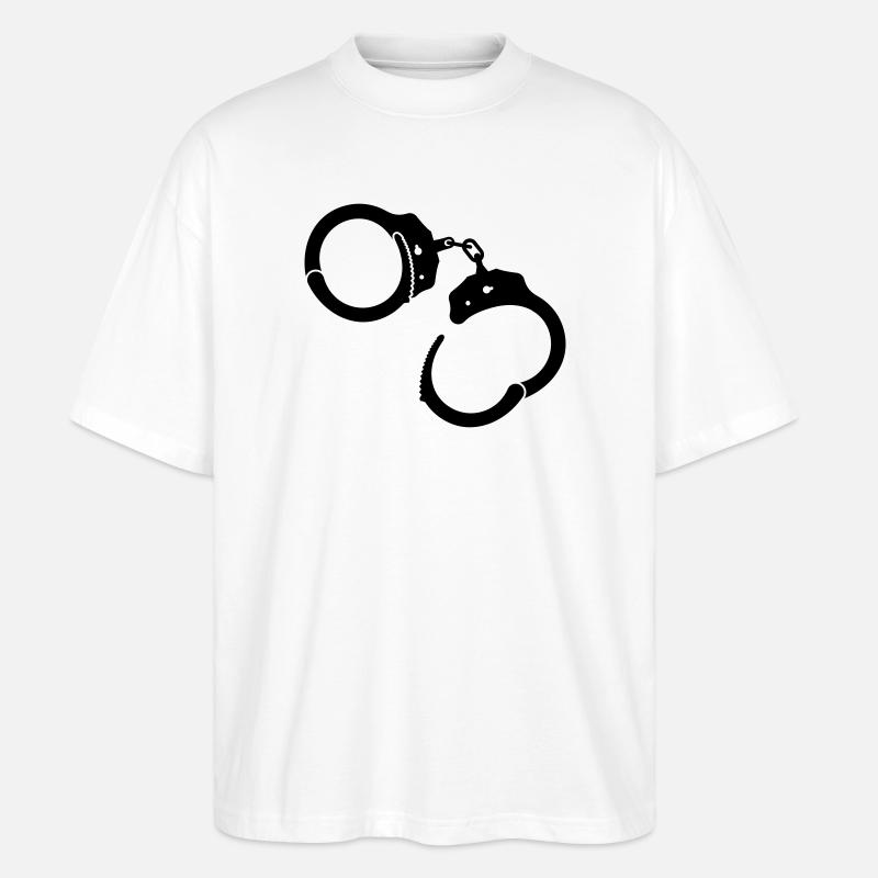 Handschellen Handcuffs - Stanley/Stella Oversized Unisex Bio T-Shirt Blaster 2.0 - Weiß