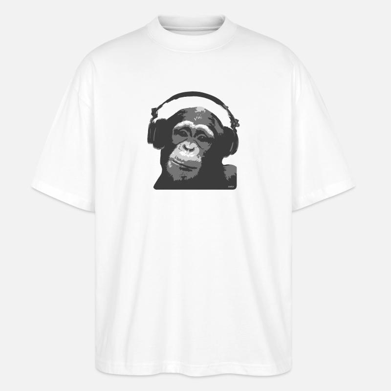 DJ MONKEY  - Stanley/Stella Oversized Unisex Bio T-Shirt Blaster 2.0 - Weiß