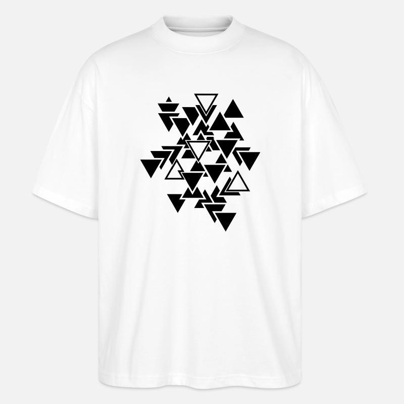 Triangles graphic pattern - Stanley/Stella Oversized Unisex Organic T-shirt Blaster 2.0 - white