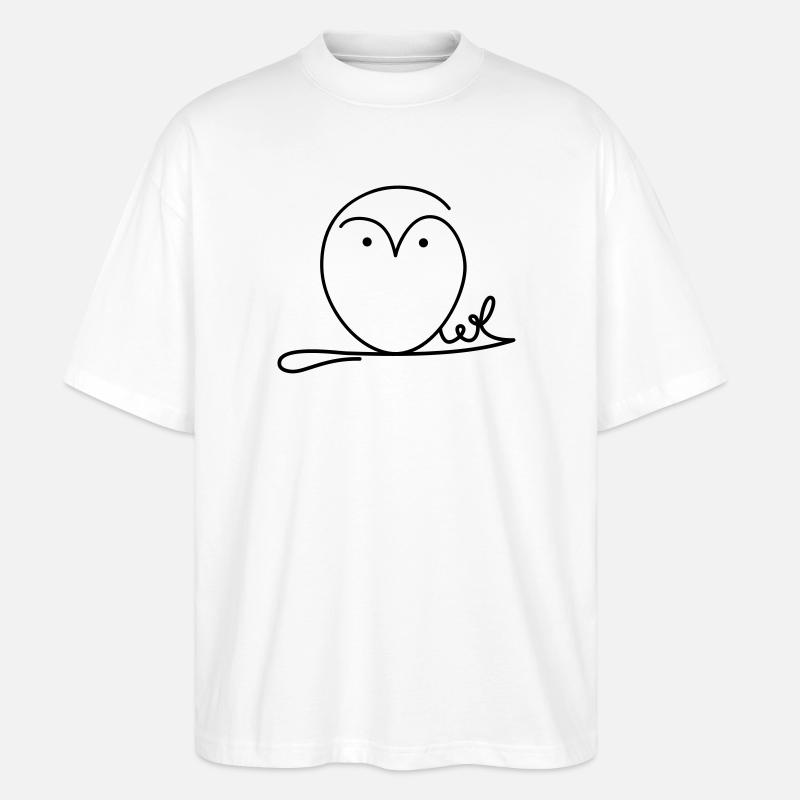 Eule Signatur - Stanley/Stella Oversized Unisex Bio T-Shirt Blaster 2.0 - Weiß
