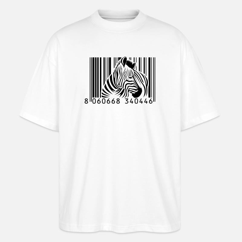 Barcode Zebra - Stanley/Stella Oversized Unisex Bio T-Shirt Blaster 2.0 - Weiß