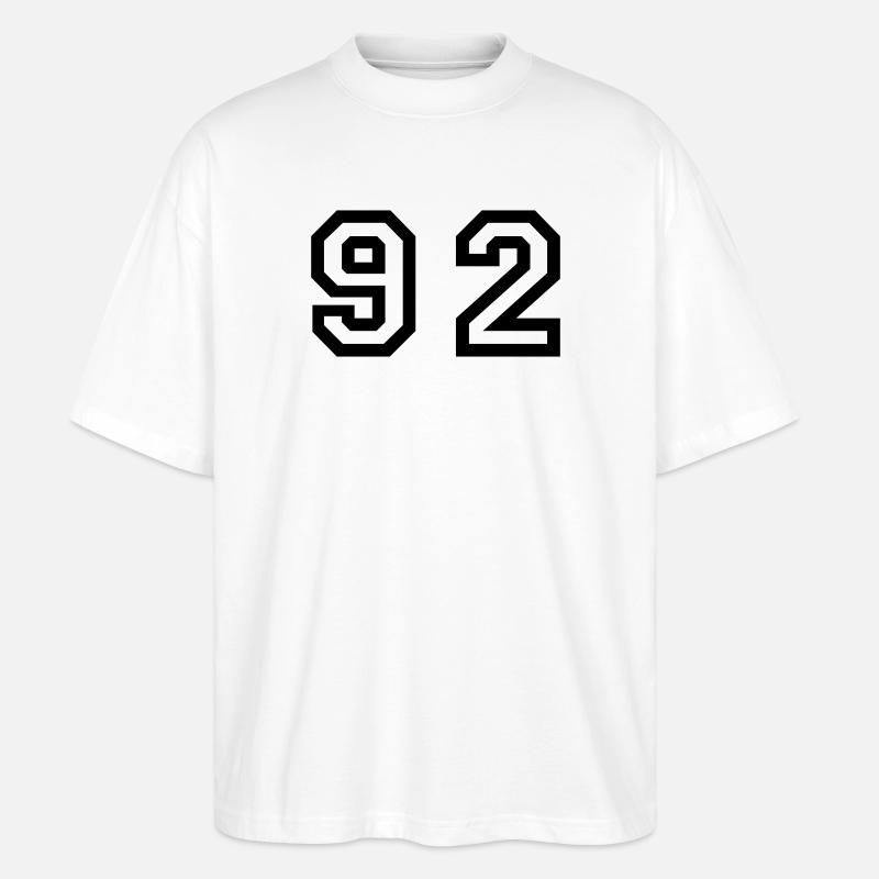 Number - 92 - Ninety Zwei - Stanley/Stella Oversized Unisex Bio T-Shirt Blaster 2.0 - Weiß