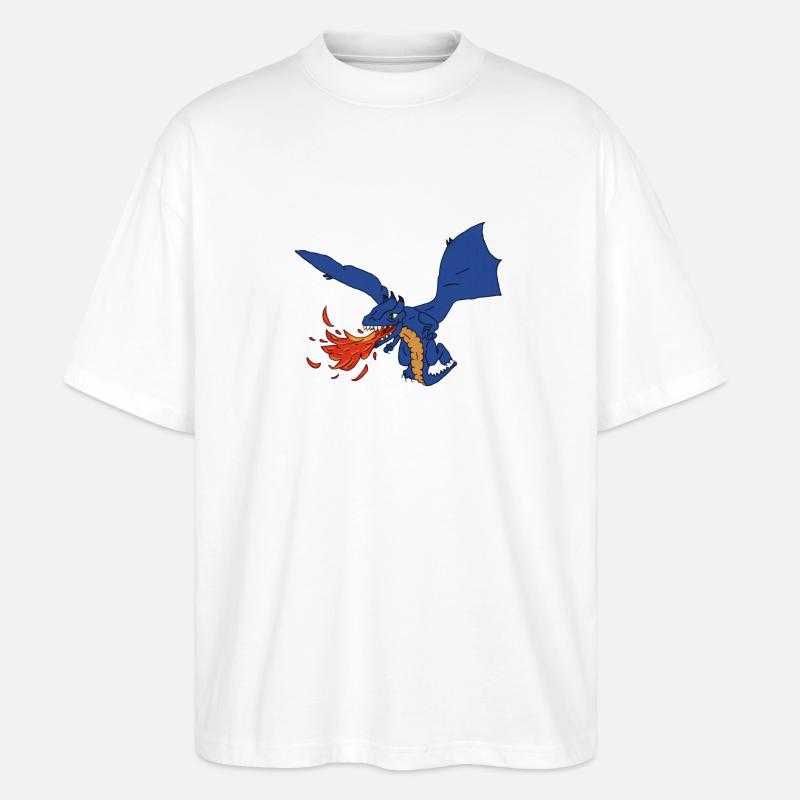 Drache - Stanley/Stella Oversized Unisex Bio T-Shirt Blaster 2.0 - Weiß