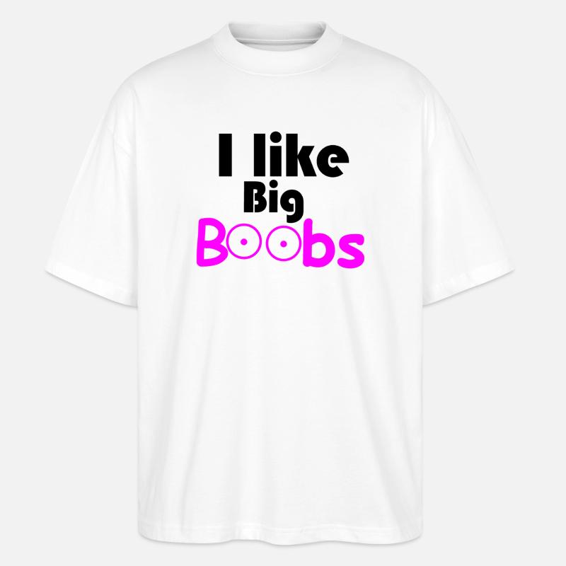 Große Brüste - Stanley/Stella Oversized Unisex Bio T-Shirt Blaster 2.0 - Weiß