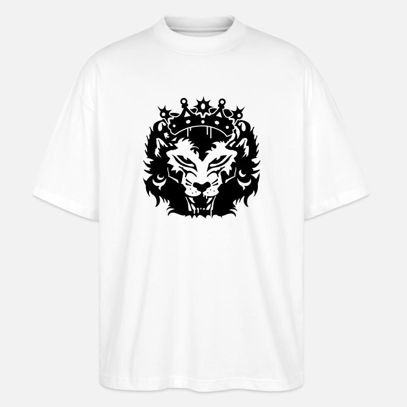 Der Löwe mit Krone - Stanley/Stella Oversized Unisex Bio T-Shirt Blaster 2.0 - Weiß