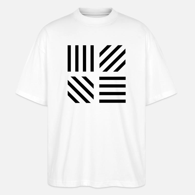 graphic stripe pattern - Stanley/Stella Oversized Unisex Organic T-shirt Blaster 2.0 - white