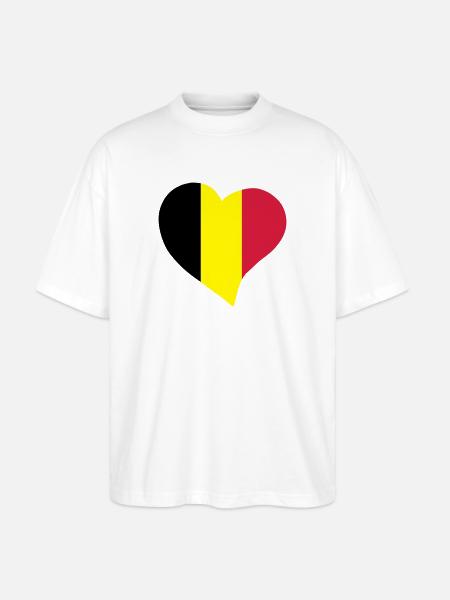 Belgian heart - Stanley/Stella Oversized Unisex Organic T-shirt Blaster 2.0 - white