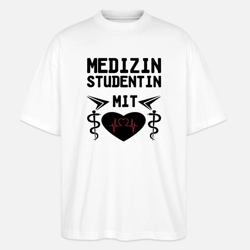 Medizinstudentin mit Herz Geschenk - Stanley/Stella Oversized Unisex Bio T-Shirt Blaster 2.0 - Weiß