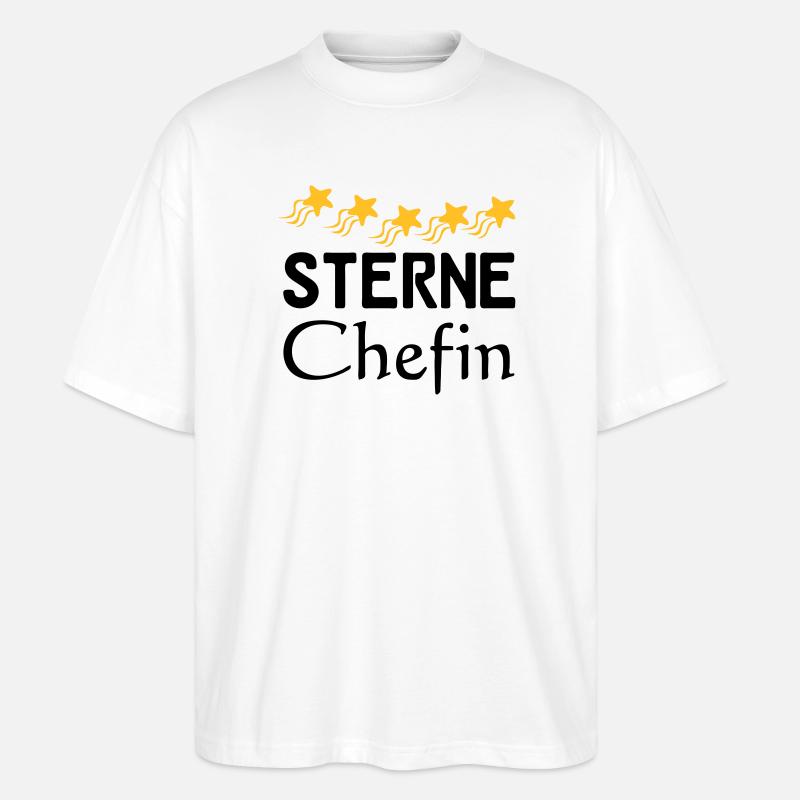 Sterne Chefin Geschenk - Stanley/Stella Oversized Unisex Bio T-Shirt Blaster 2.0 - Weiß