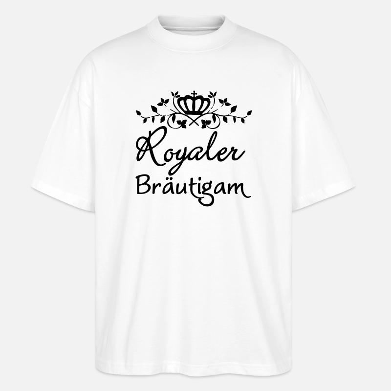 Royaler Bräutigam Geschenk - Stanley/Stella Oversized Unisex Bio T-Shirt Blaster 2.0 - Weiß