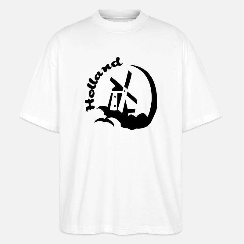 Holland-Windmühle - Stanley/Stella Oversized Unisex Bio T-Shirt Blaster 2.0 - Weiß