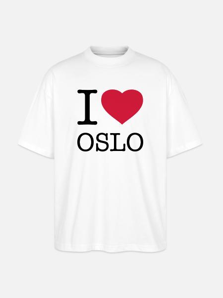 I LOVE OSLO Norway - Stanley/Stella Oversized Unisex Organic T-shirt Blaster 2.0 - white