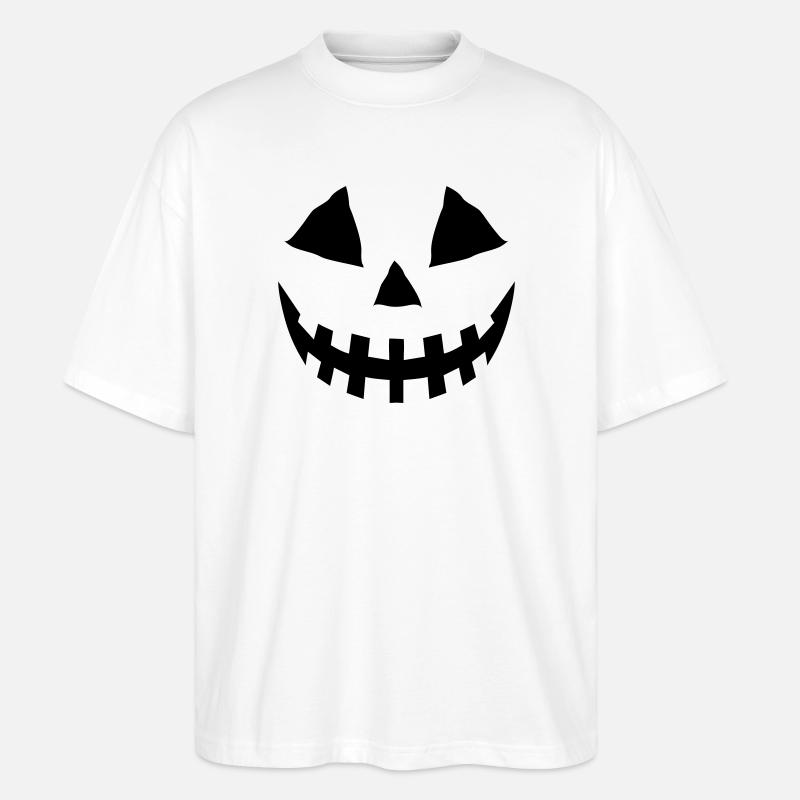 Kürbis schwarz flex - Stanley/Stella Oversized Unisex Bio T-Shirt Blaster 2.0 - Weiß