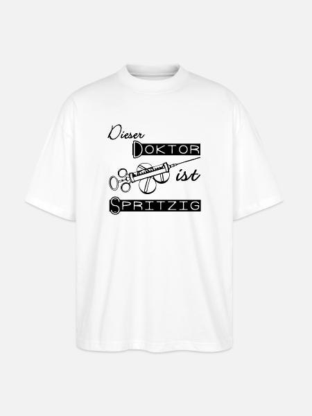 Doktor Spritzig Geschenk - Stanley/Stella Oversized Unisex Bio T-Shirt Blaster 2.0 - Weiß