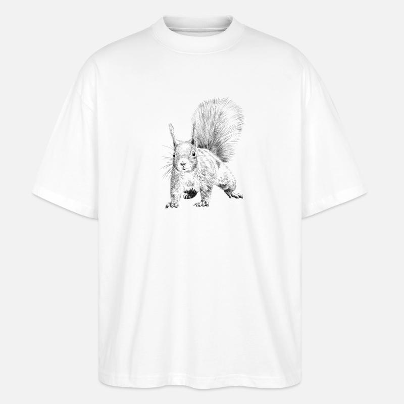 Eichhörnchen  - Stanley/Stella Oversized Unisex Bio T-Shirt Blaster 2.0 - Weiß