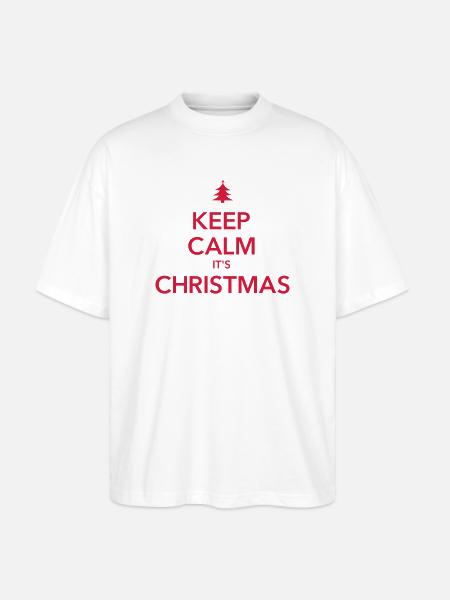 KEEP CALM IT'S CHRISTMAS Weihnachten - Stanley/Stella Oversized Unisex Organic T-shirt Blaster 2.0 - white