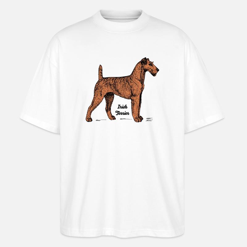 Irish Terrier Hunderasse Motiv - Stanley/Stella Oversized Unisex Bio T-Shirt Blaster 2.0 - Weiß