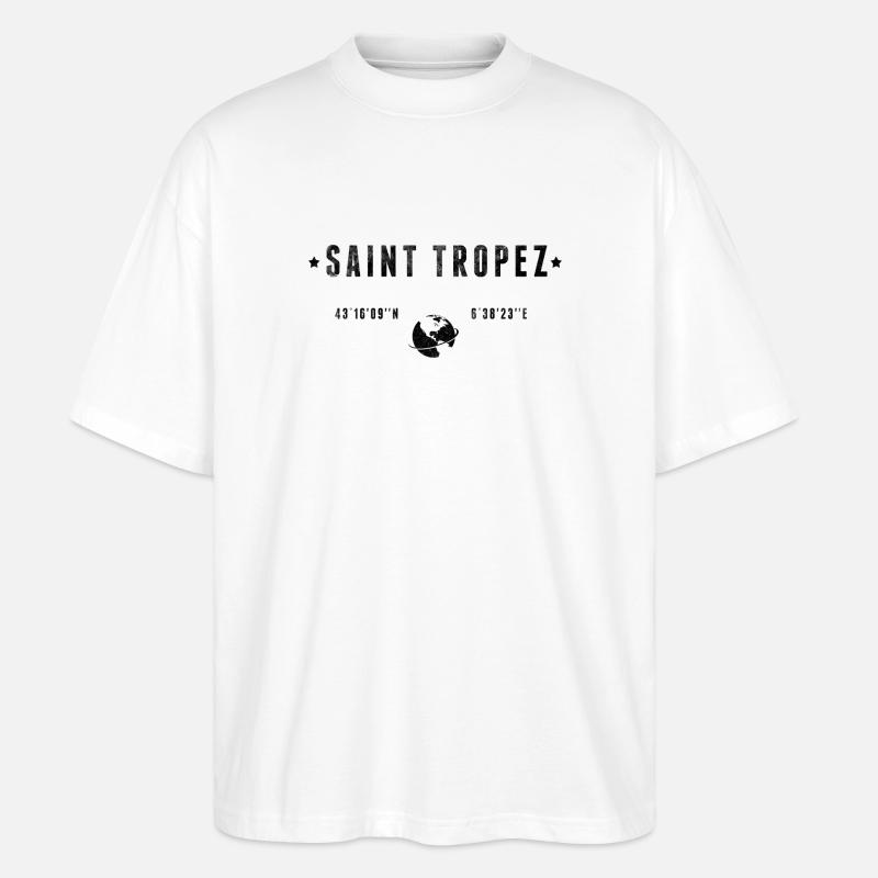 Saint Tropez - Stanley/Stella Oversized Unisex Bio T-Shirt Blaster 2.0 - Weiß