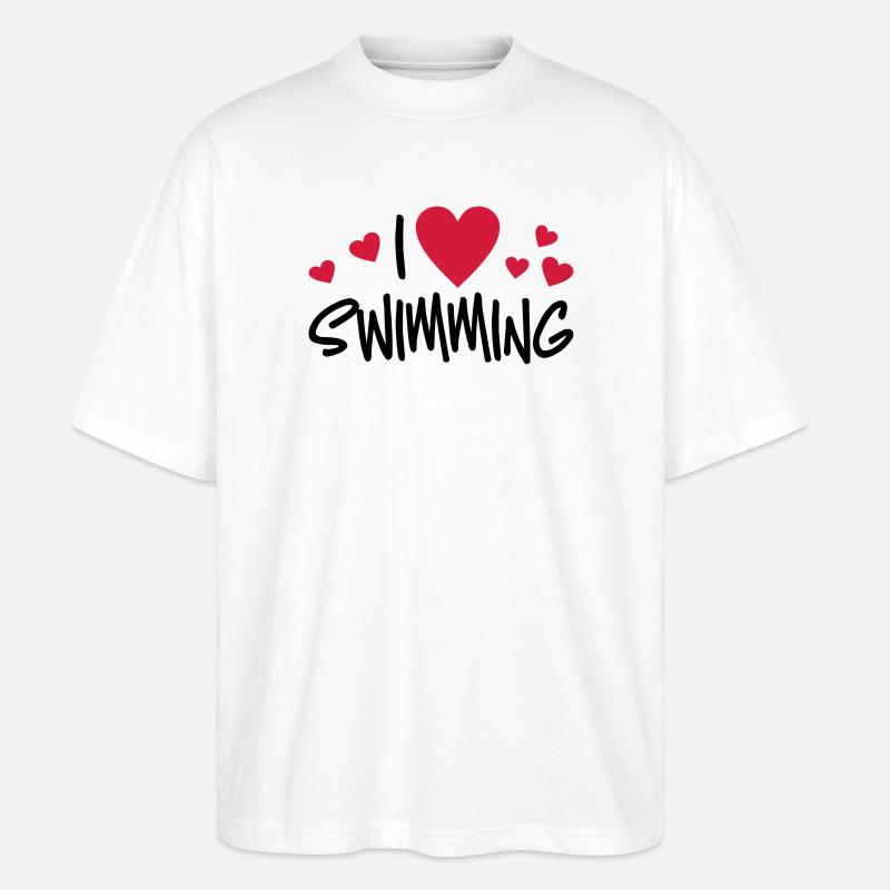 schwimmen - Stanley/Stella Oversized Unisex Bio T-Shirt Blaster 2.0 - Weiß