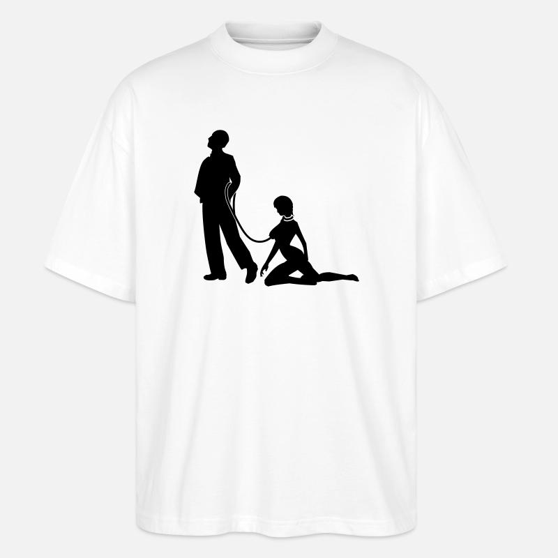 Frau an der Leine Junggesellen - Stanley/Stella Oversized Unisex Bio T-Shirt Blaster 2.0 - Weiß