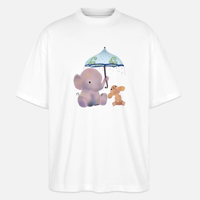 Maus und Elefant - Stanley/Stella Oversized Unisex Bio T-Shirt Blaster 2.0 - Weiß