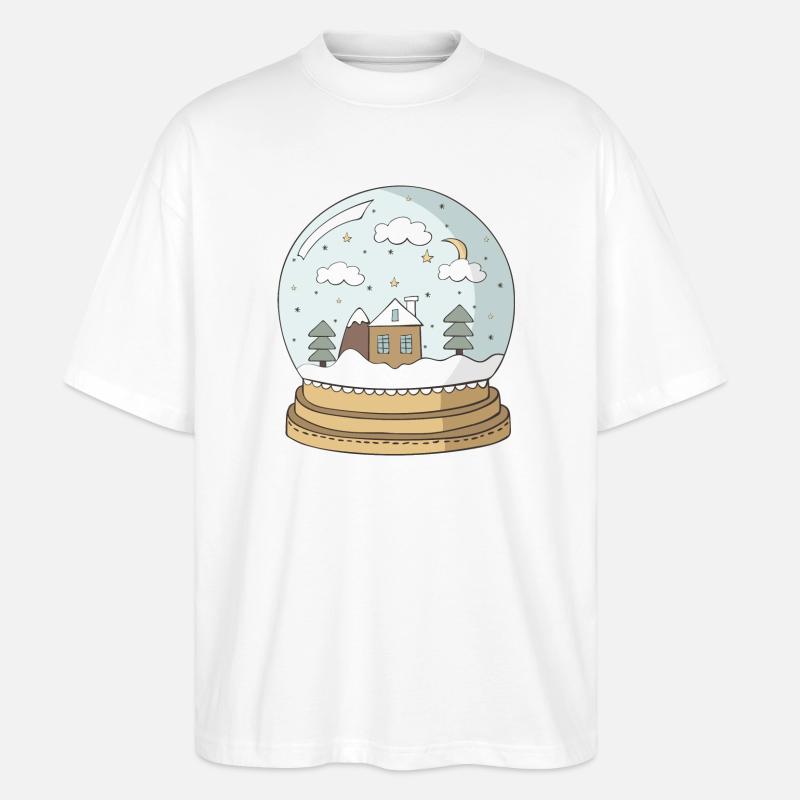 Schneekugel - Stanley/Stella Oversized Unisex Bio T-Shirt Blaster 2.0 - Weiß