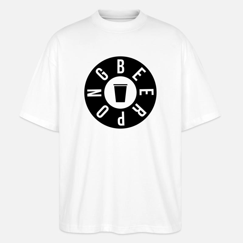 Beer Pong Round - Stanley/Stella Oversized Unisex Bio T-Shirt Blaster 2.0 - Weiß