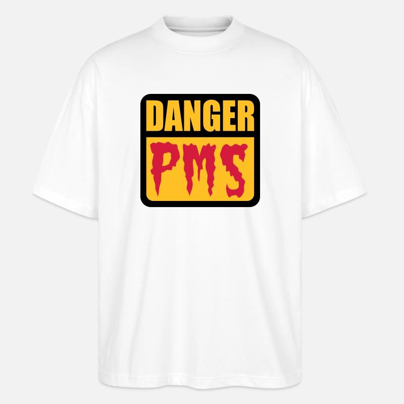 Danger PMS - Stanley/Stella Oversized Unisex Bio T-Shirt Blaster 2.0 - Weiß