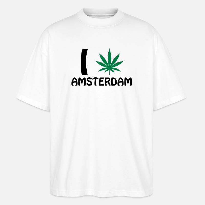 I Love Amsterdam - Stanley/Stella Oversized Unisex Bio T-Shirt Blaster 2.0 - Weiß