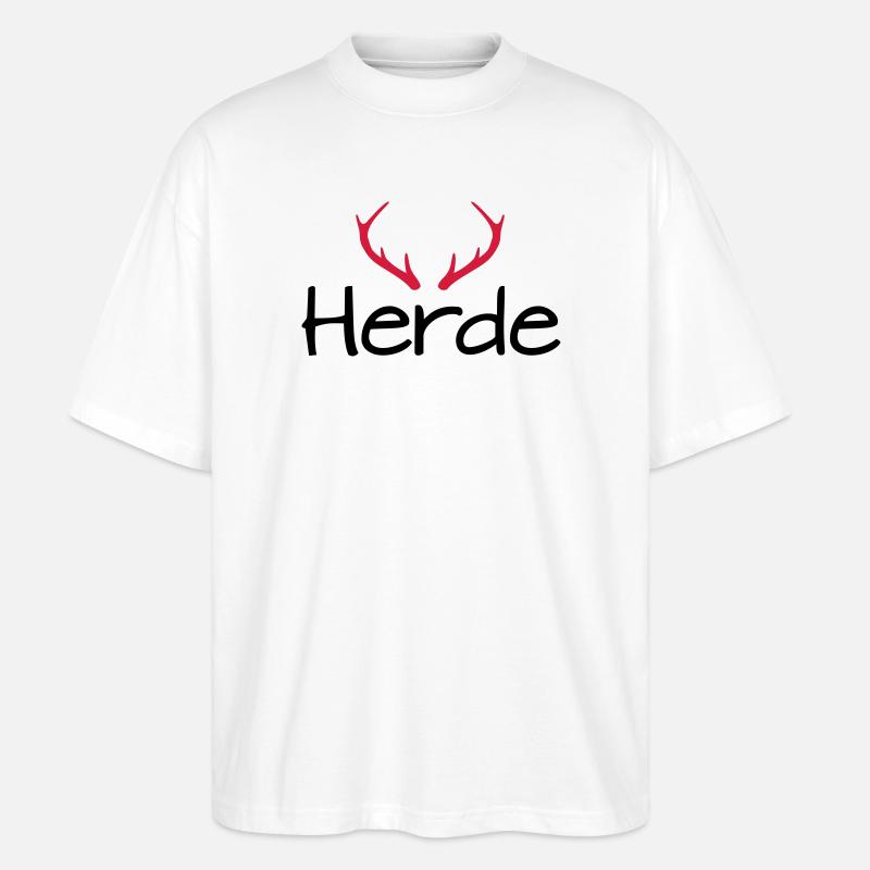 Herde Geweih Hirschgeweih - Stanley/Stella Oversized Unisex Bio T-Shirt Blaster 2.0 - Weiß