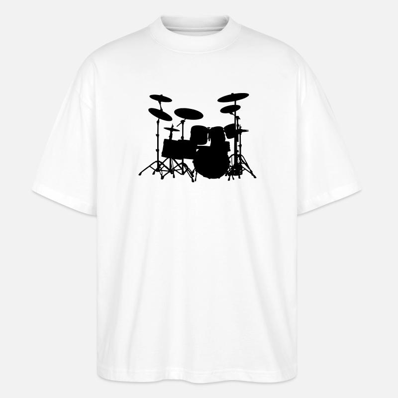 Drumset - Stanley/Stella Oversized Unisex Bio T-Shirt Blaster 2.0 - Weiß