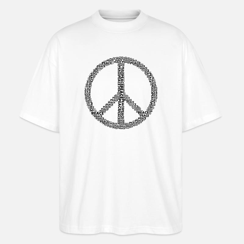 Peace Friedenssymbol - Stanley/Stella Oversized Unisex Bio T-Shirt Blaster 2.0 - Weiß