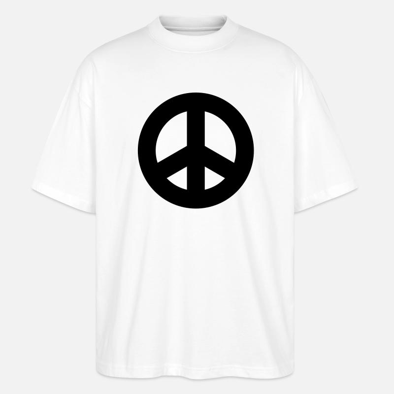 Friedenszeichen - Stanley/Stella Oversized Unisex Bio T-Shirt Blaster 2.0 - Weiß