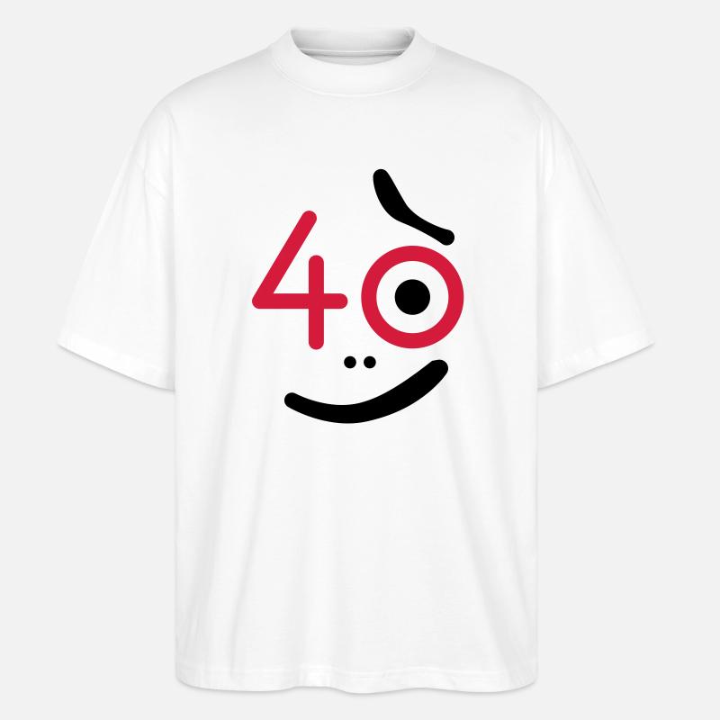 40 år - hvad så? - Stanley/Stella Oversize Unisex Øko T-shirt Blaster 2.0 - hvid