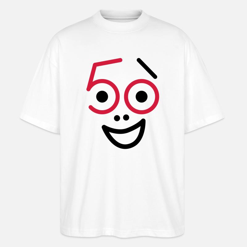 50 years old and still fresh! - Stanley/Stella Oversized Unisex Organic T-shirt Blaster 2.0 - white