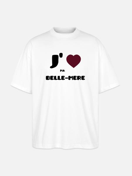 J'aime ma belle-mère (V) - T-shirt bio Blaster 2.0 coupe oversize Stanley/Stella Unisexe - blanc