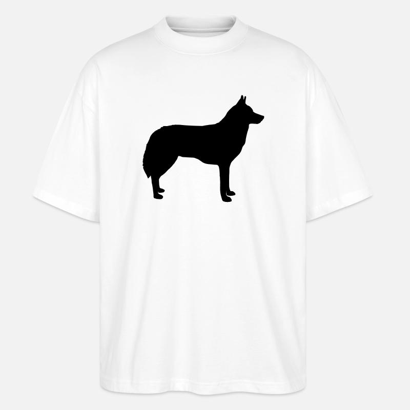 Wolf Silhouette - Stanley/Stella Oversized Unisex Organic T-shirt Blaster 2.0 - white