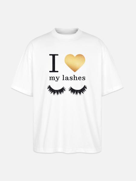 I love my Lashes - Stanley/Stella Oversized Unisex Organic T-shirt Blaster 2.0 - white