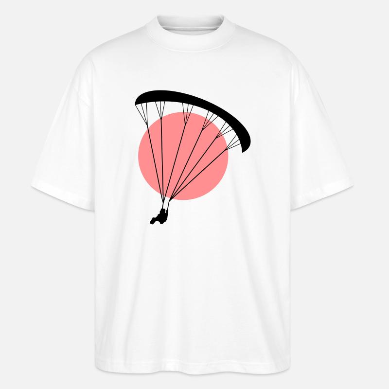 Paraglider Sunset Vector - Stanley/Stella Oversized Unisex Organic T-shirt Blaster 2.0 - white