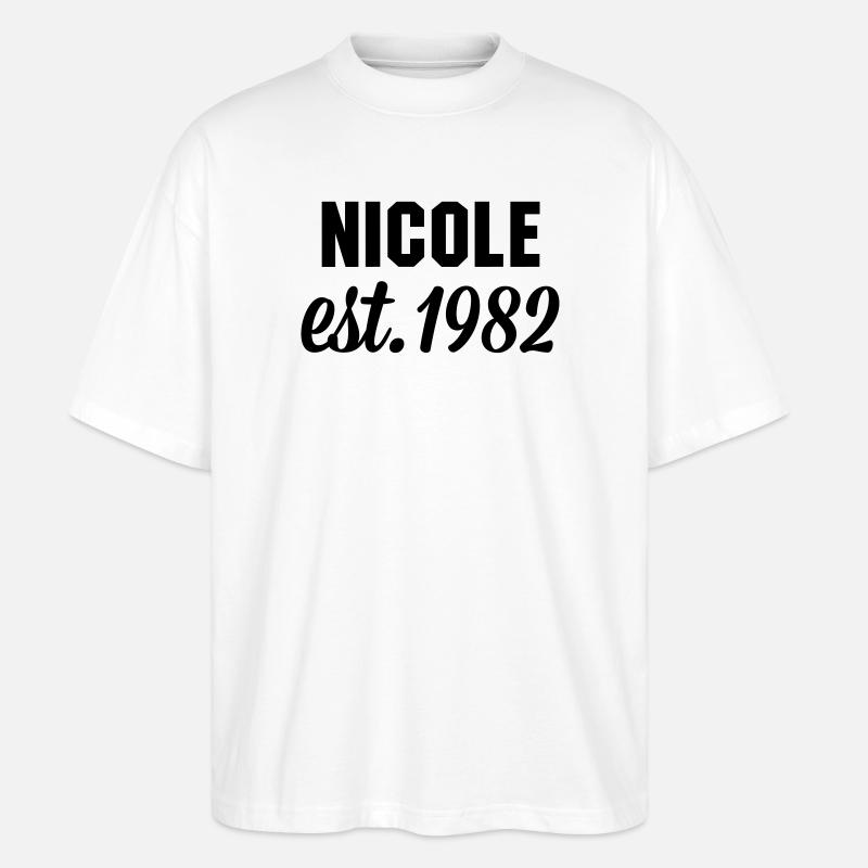Nicole est 1982 - Stanley/Stella Oversized Unisex Bio T-Shirt Blaster 2.0 - Weiß