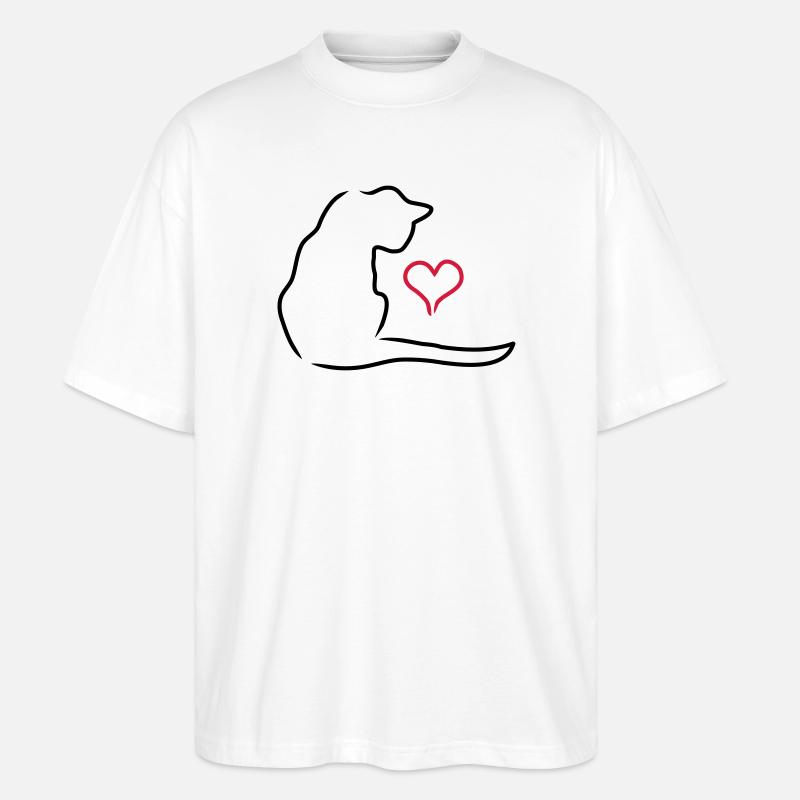 cat - Stanley/Stella Oversized Unisex Organic T-shirt Blaster 2.0 - white