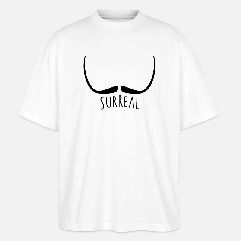 Surreal - surreal Schnurrbart - Stanley/Stella Oversized Unisex Bio T-Shirt Blaster 2.0 - Weiß