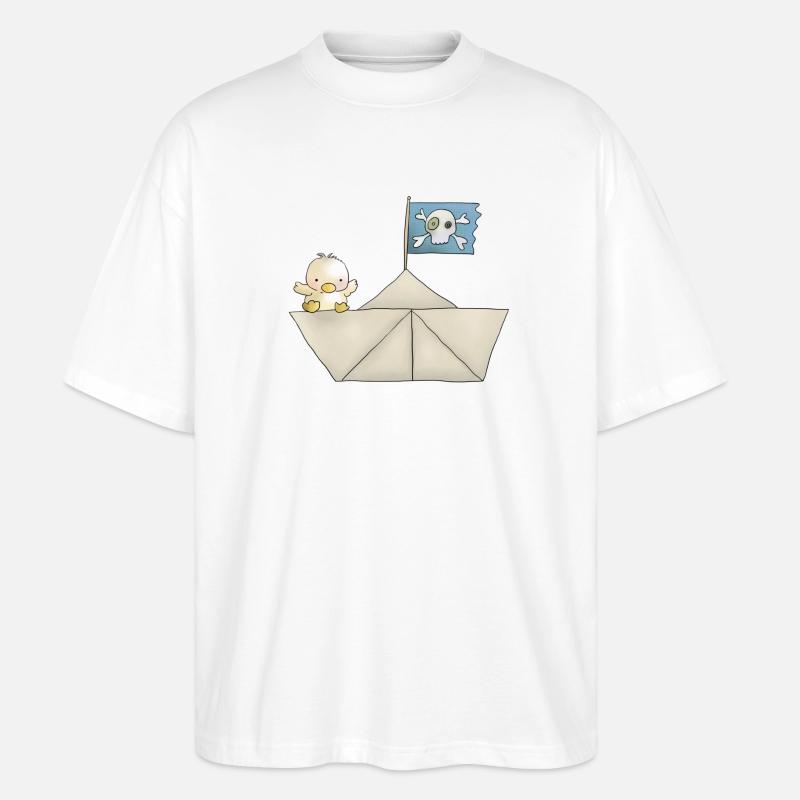 Kleiner Seeräuber - Stanley/Stella Oversized Unisex Bio T-Shirt Blaster 2.0 - Weiß