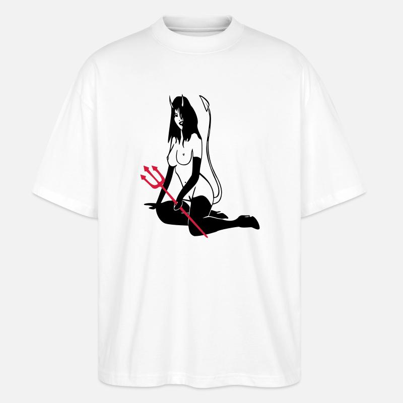 Teufelchen - Stanley/Stella Oversized Unisex Bio T-Shirt Blaster 2.0 - Weiß