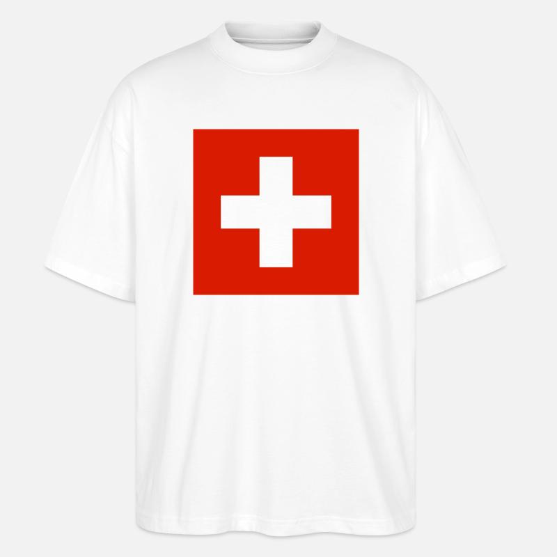 Schweiz - Stanley/Stella Oversized Unisex Bio T-Shirt Blaster 2.0 - Weiß