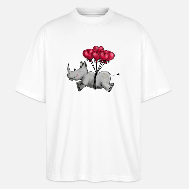Fliegendes Nashorn - Stanley/Stella Oversized Unisex Bio T-Shirt Blaster 2.0 - Weiß